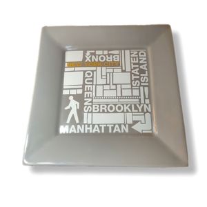 RARE Fishs Eddy (Discontinued) NYC Boroughs Plate, NWOT